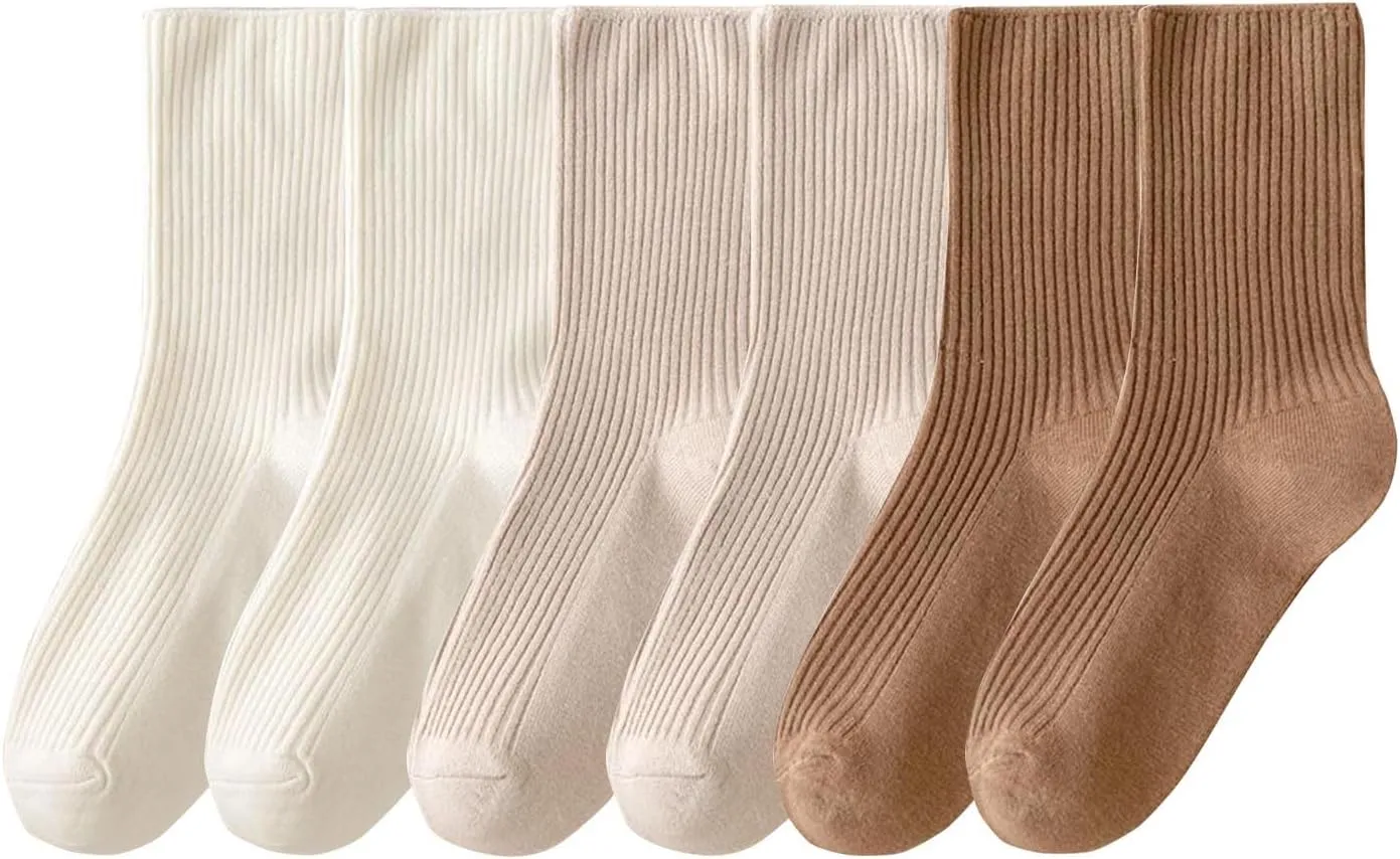 1-6 Pairs Crew Socks for Women Men Casual no Show Running Hiking Socks Soft Breathable Half Calf Slouchy Socks