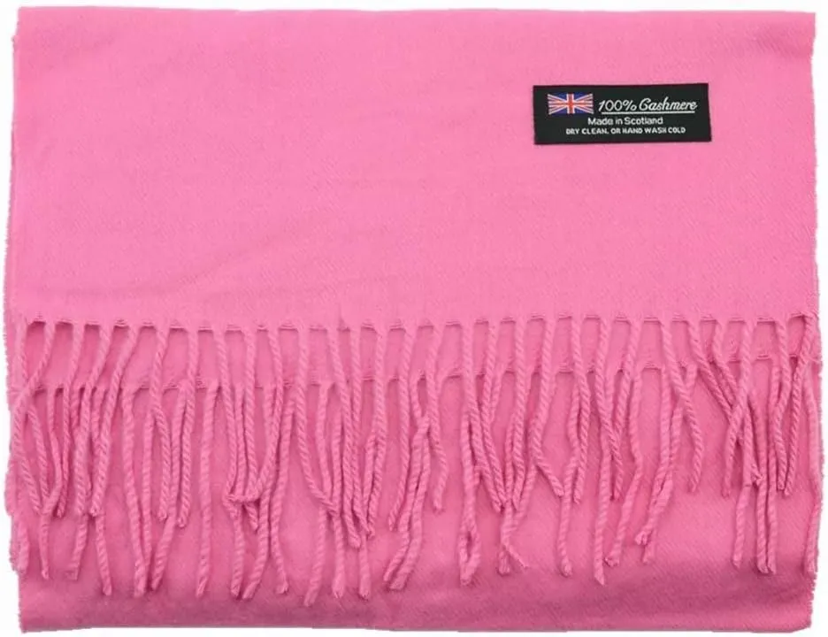 100% Cashmere Fashion Pink 1 for Women and Men - Soft, Warm, and Long Winter Shawl Wrap