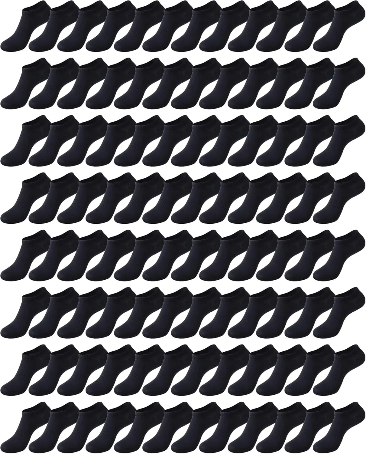 100 Pcs Black Low Cut Ankle Socks in Bulk for Homeless Thin Breathable Unisex Socks No Show Anti Slid Athletic Socks