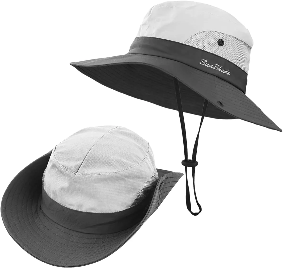 3 Pieces Womens Ponytail Wide Brim Sun Hat Packable UV Protection Beach Cap for Fishing & Hiking
