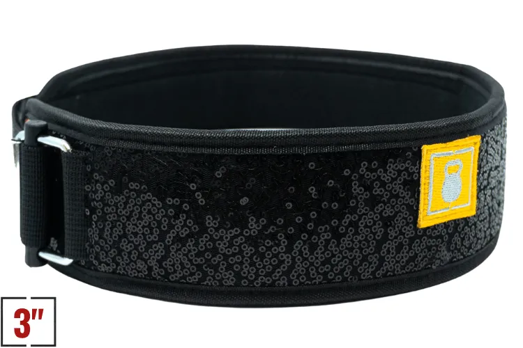 3" Petite Black Magic (Sparkle) Weightlifting Belt