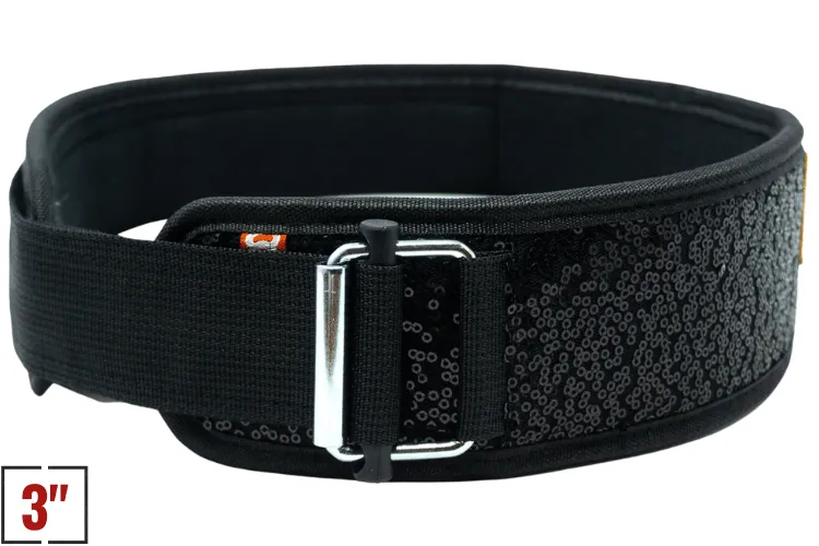3" Petite Black Magic (Sparkle) Weightlifting Belt