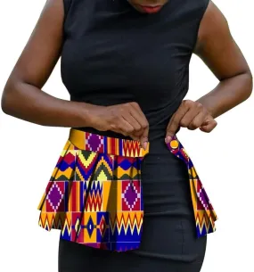 African Fabric Print Belt for Women Party Festival Dance Pleated Skirt Belts