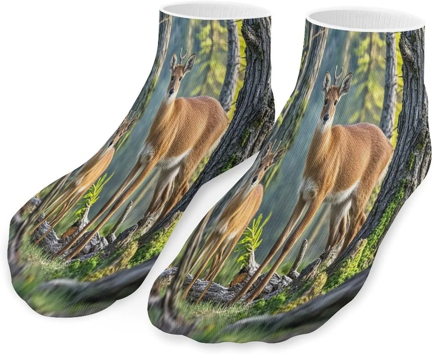 Animals And Woodland Socks Low Cut Ankle Short Sock Novelty Casual Invisible Liner Socks for Men Women