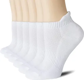 Athletic Soft Cushioned 6 Pack Running Socks Low Cut Breathable Sports Tab Socks for Men and Women