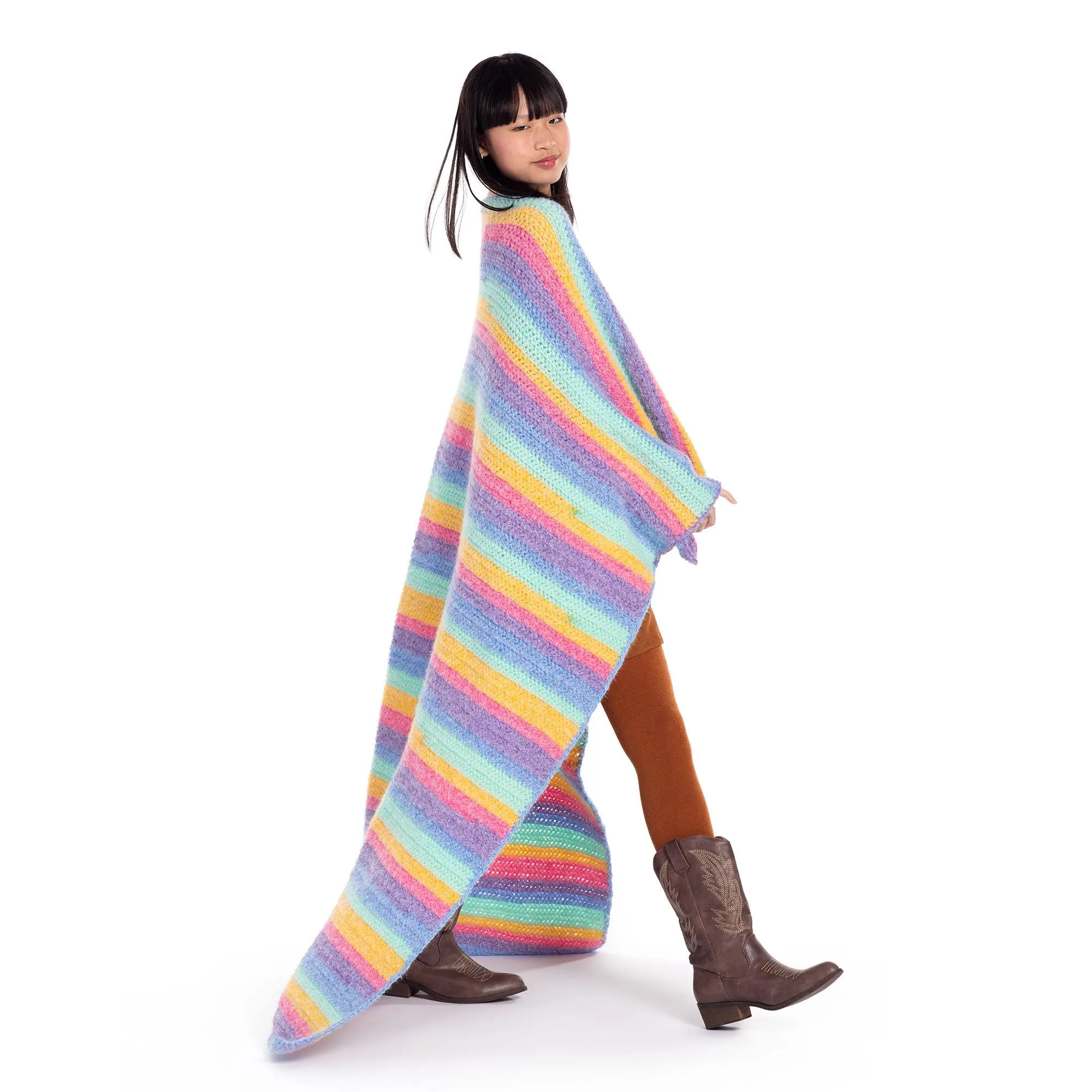 Caron Herringbone Crochet Blanket Wrap