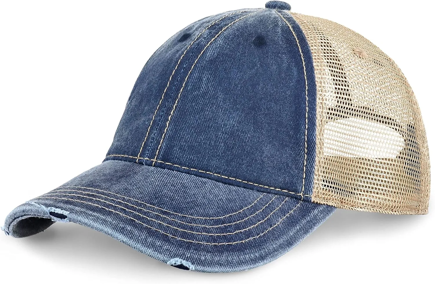 CHOK.LIDS Everyday Premium Washed Trucker Hat Unstructured Distressed Pigment Dyed Cap Adjustable Outdoor Headwear