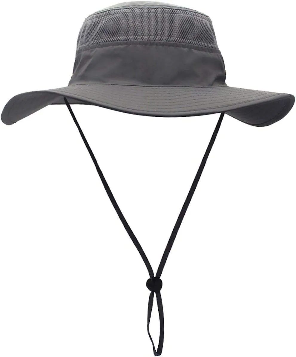 Duakrs Unisex Wide Brim Sun Hat,Outdoor UPF 50  Waterproof Boonie Hat Summer UV Protection Sun Caps