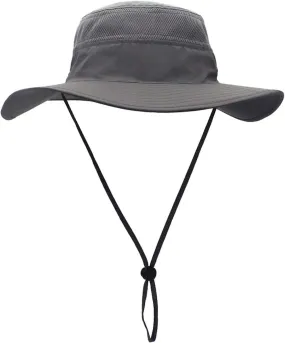 Duakrs Unisex Wide Brim Sun Hat,Outdoor UPF 50  Waterproof Boonie Hat Summer UV Protection Sun Caps