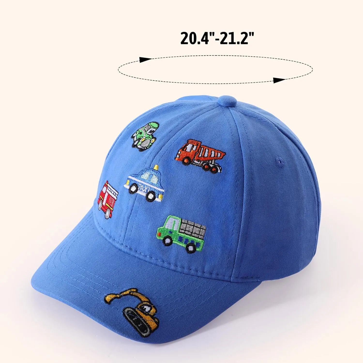 Embroidered Baseball Caps for Boys Girls, Toddler Baseball Hat Adjustable Vintage Excavator Trucker Hats, Age 3-8