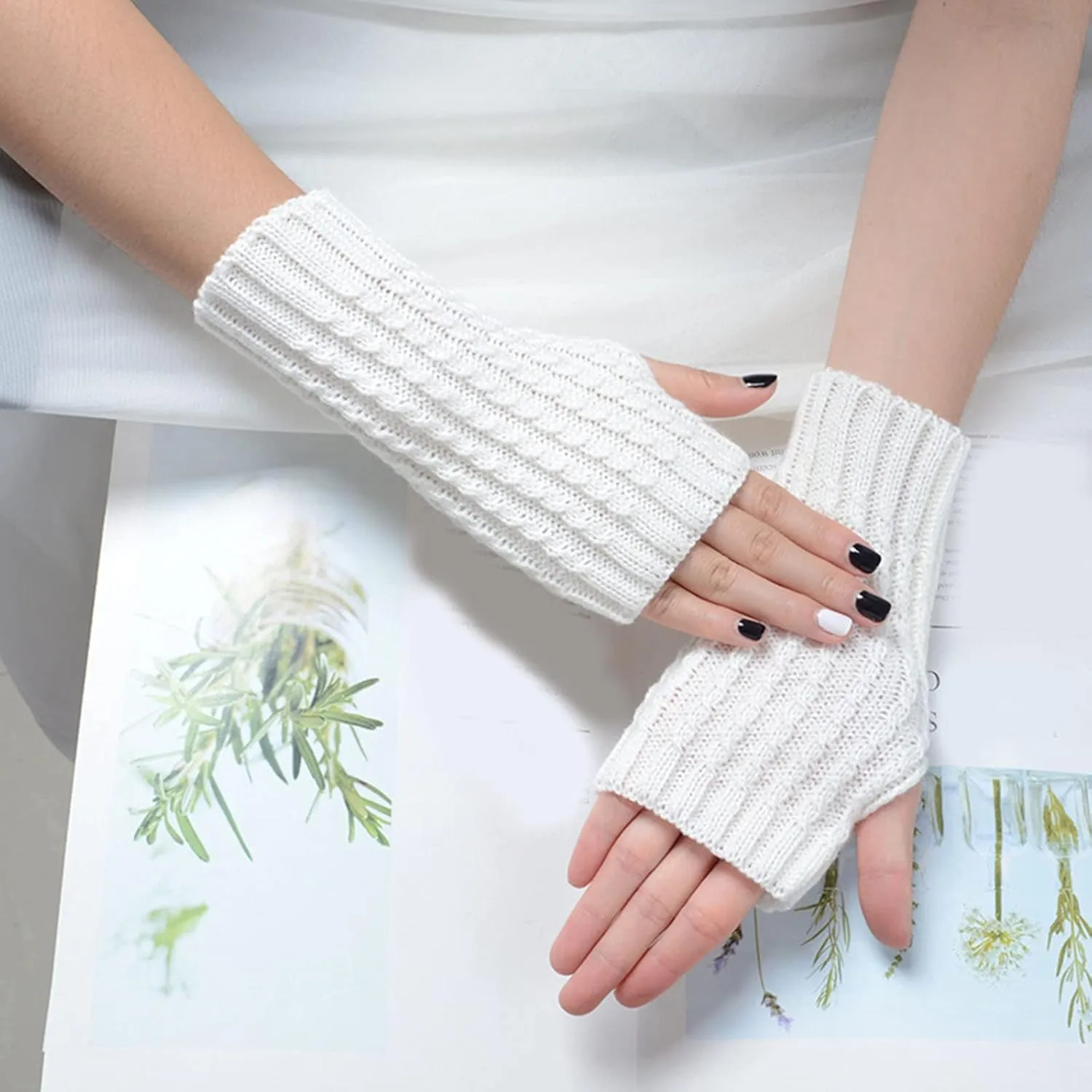 Fingerless Driving Gloves PU Faux Leather Outdoor Sport Half Finger Glove for Men Women Teens