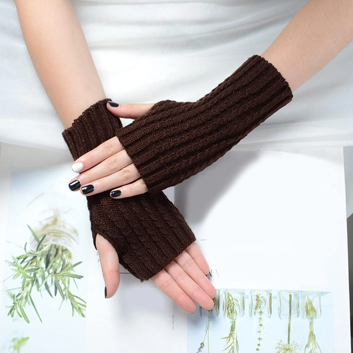 Fingerless Driving Gloves PU Faux Leather Outdoor Sport Half Finger Glove for Men Women Teens