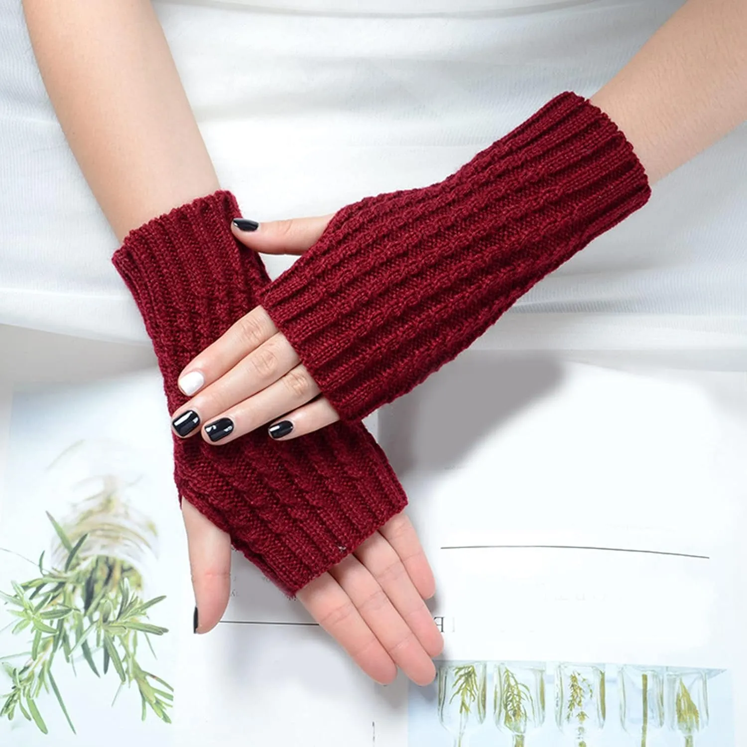Fingerless Driving Gloves PU Faux Leather Outdoor Sport Half Finger Glove for Men Women Teens
