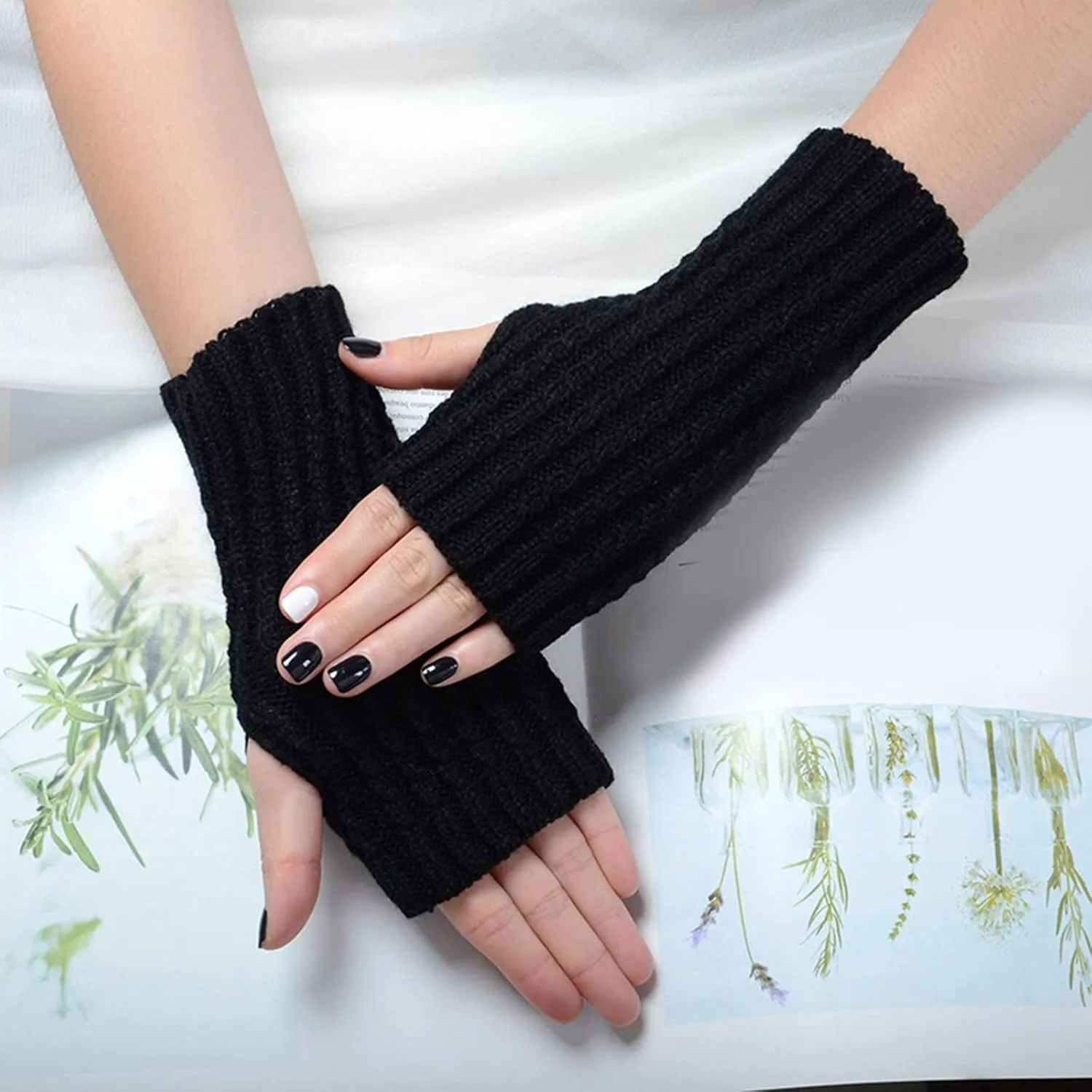 Fingerless Driving Gloves PU Faux Leather Outdoor Sport Half Finger Glove for Men Women Teens