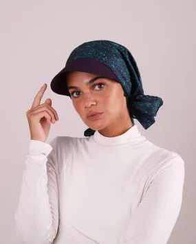 Floral Turquoise Purple Cap Tur"Nuzhat Purple"