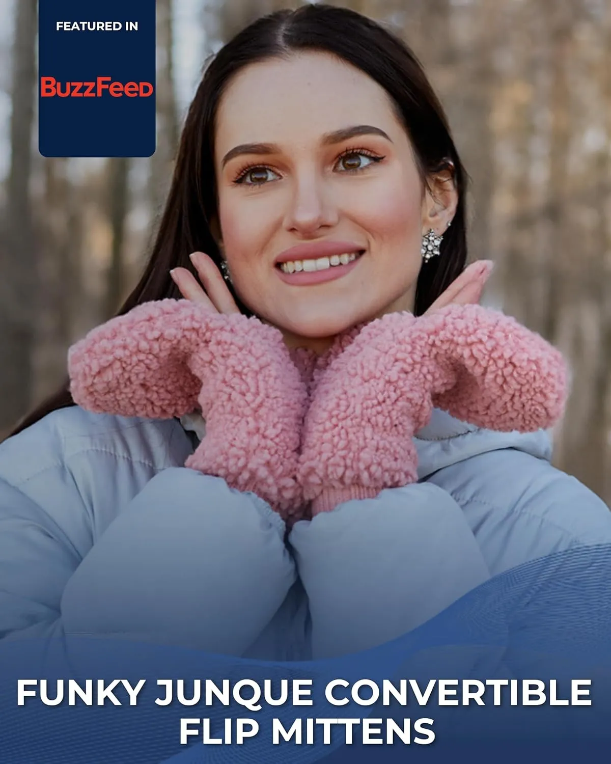 Funky Junque Exclusives Womens Mittens Faux Fur Convertible Fingerless Gloves