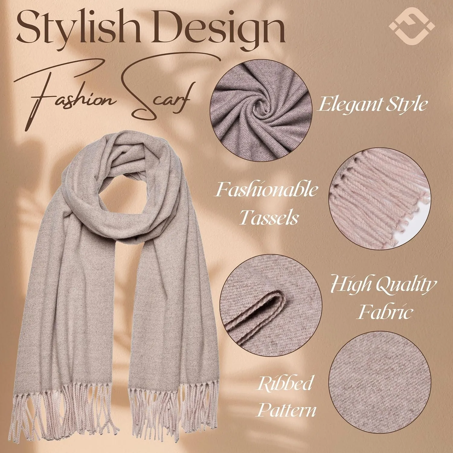 Funky Junque Women's Winter Scarf - Cashmere Feel Pashmina Shawl, Mother's Day Gift, Wraps for Evening Dresses