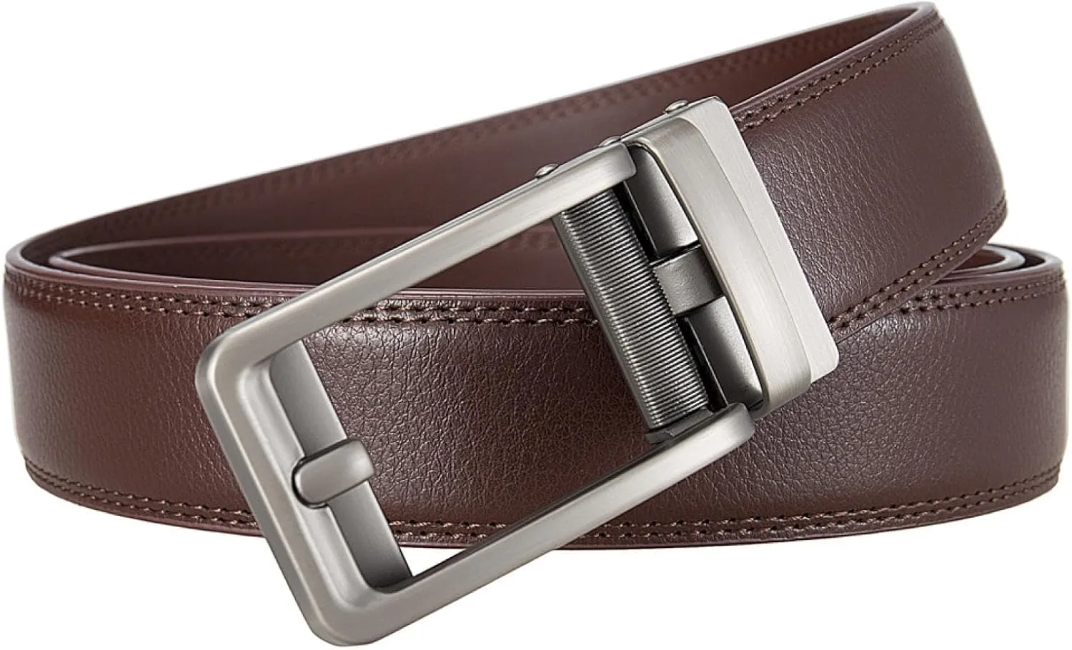 Genuine Leather Men Alloy Automatic Ratchet Buckle Belts for Men Durable Dress