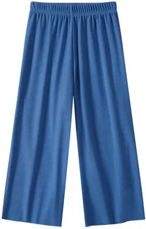 Girls Summer Lightweight Wide Leg Pants Pull On Athletic Pants Stretchy Soft Solid Color Causal Loose Trousers