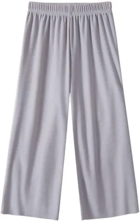 Girls Summer Lightweight Wide Leg Pants Pull On Athletic Pants Stretchy Soft Solid Color Causal Loose Trousers