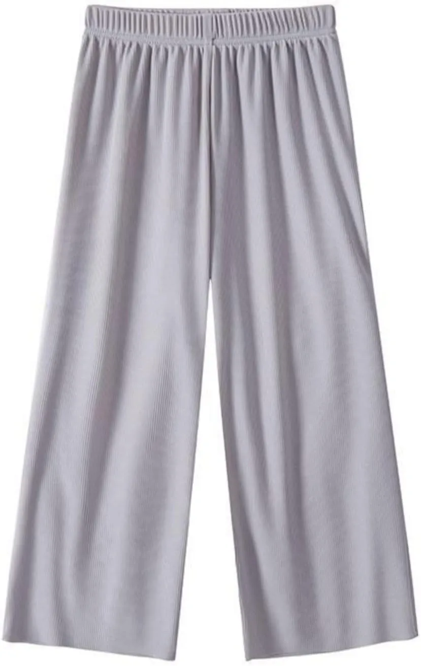 Girls Summer Lightweight Wide Leg Pants Pull On Athletic Pants Stretchy Soft Solid Color Causal Loose Trousers
