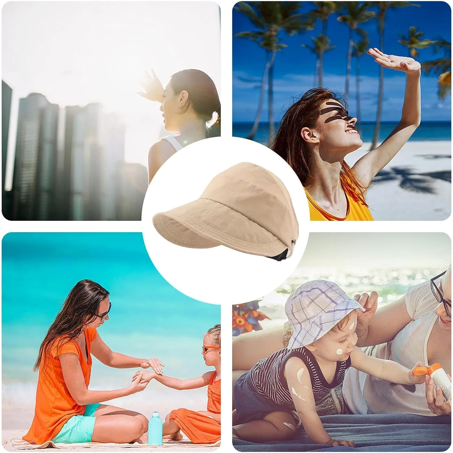 Hollow Top Sun Hat - Breathable Floppy Hats | Floppy Hats | UV Protection UPF 50  Wide Brim Hat | Quick Drying Hats |