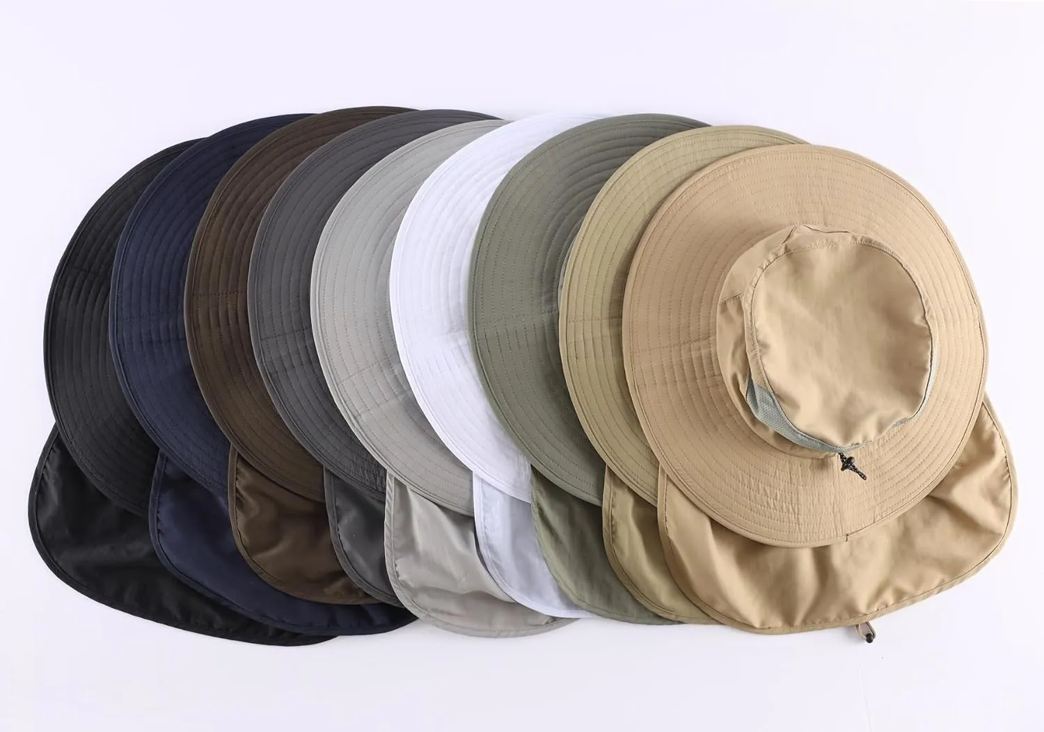 Home Prefer UPF 50  Sun Hats for Men Women Wide Brim Fishing Hat with Neck Flap Summer Safari UV Protection Bucket Hat