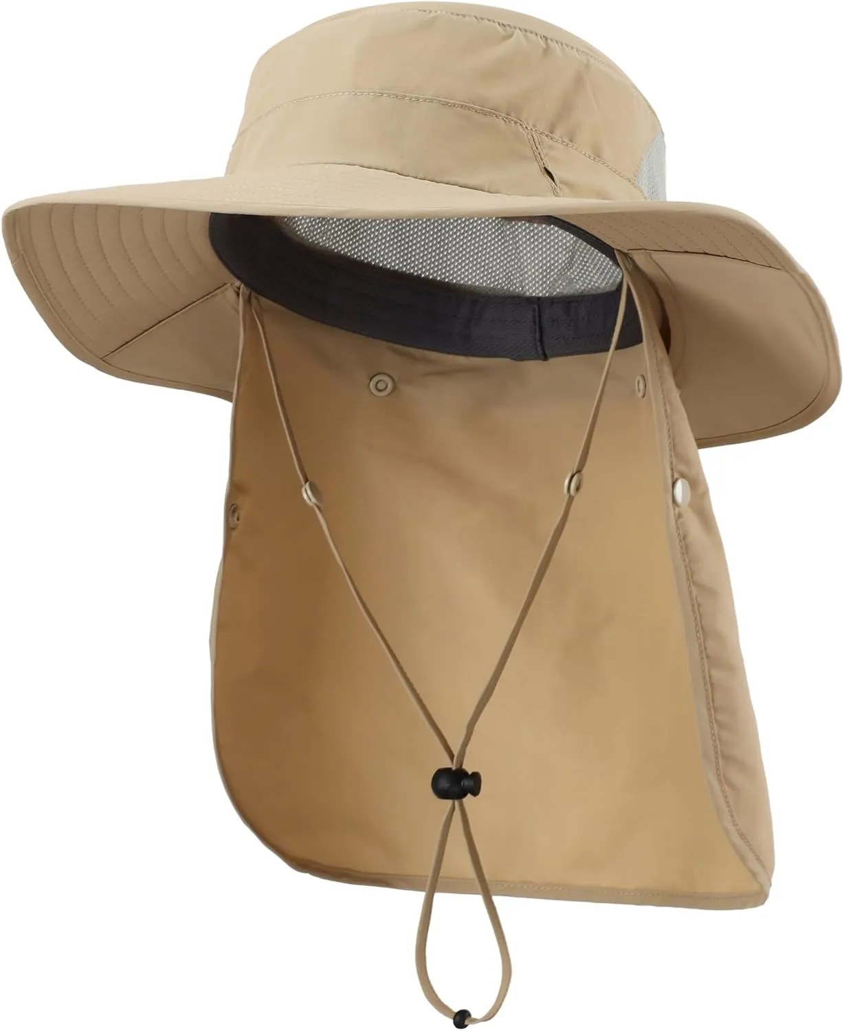 Home Prefer UPF 50  Sun Hats for Men Women Wide Brim Fishing Hat with Neck Flap Summer Safari UV Protection Bucket Hat