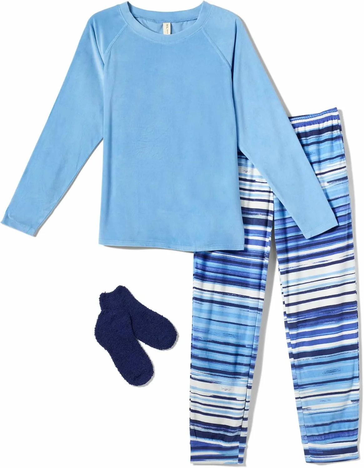 HUE Women's Super Soft Fleece 3 Piece Pajama Set