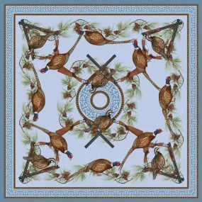 Kevin's Quail & Pheasant with Cross Guns Silk Scarf