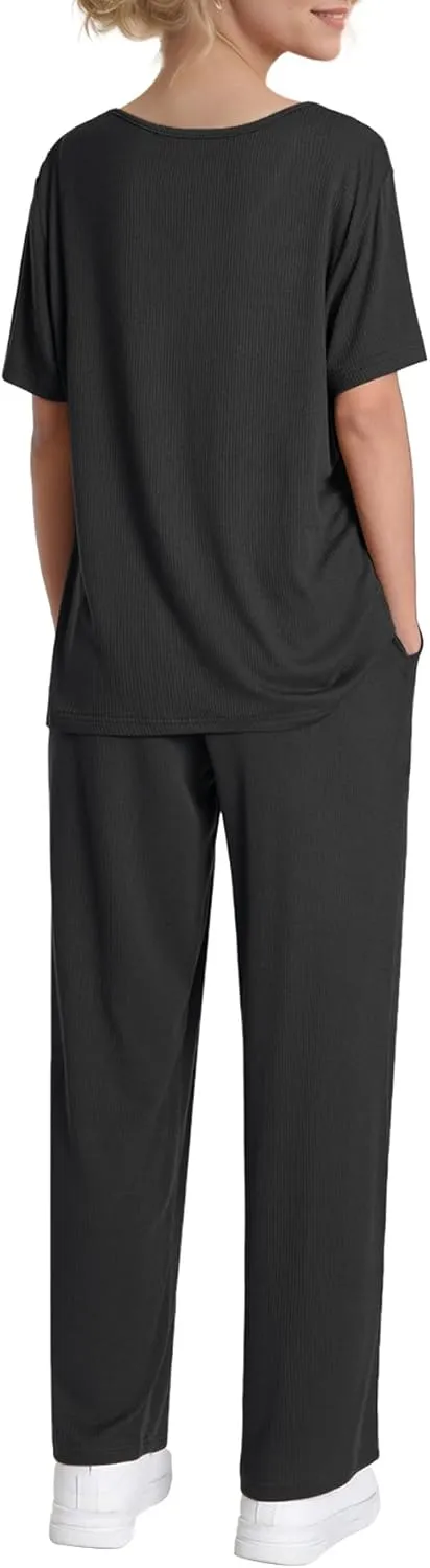 Latuza Women's Petite Lounge Set Petite Short Length Pants