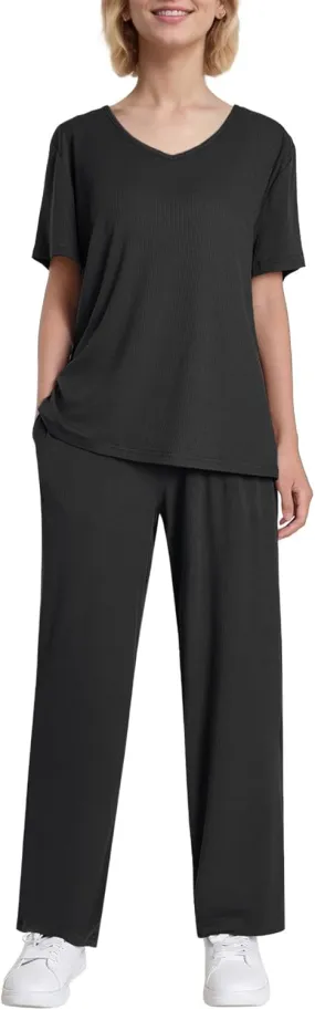 Latuza Women's Petite Lounge Set Petite Short Length Pants