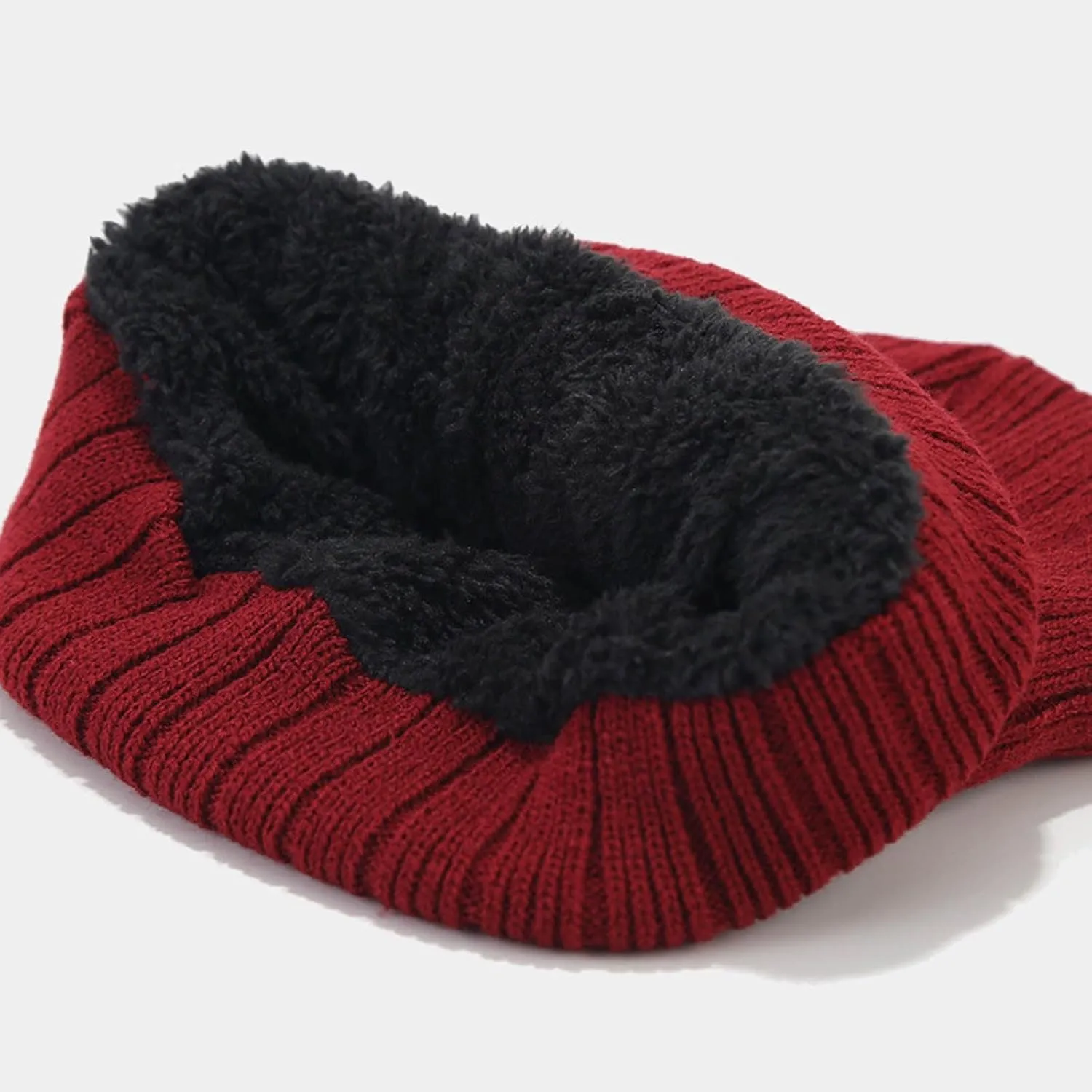 Men Women Winter Hat Warmer Scarf Touchscreen Gloves Set Warmer Neck Thick Knit Hat Set Hat Gloves Scarf Set Boys