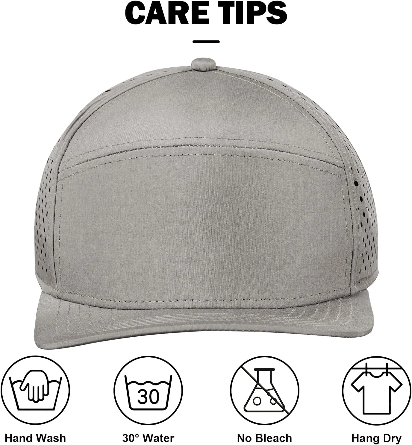 Men's Oversize XXL Flat Brim Baseball Cap Adjustable Performance Snapback Hat Laser Perforated Cap Plus Size for Big Head