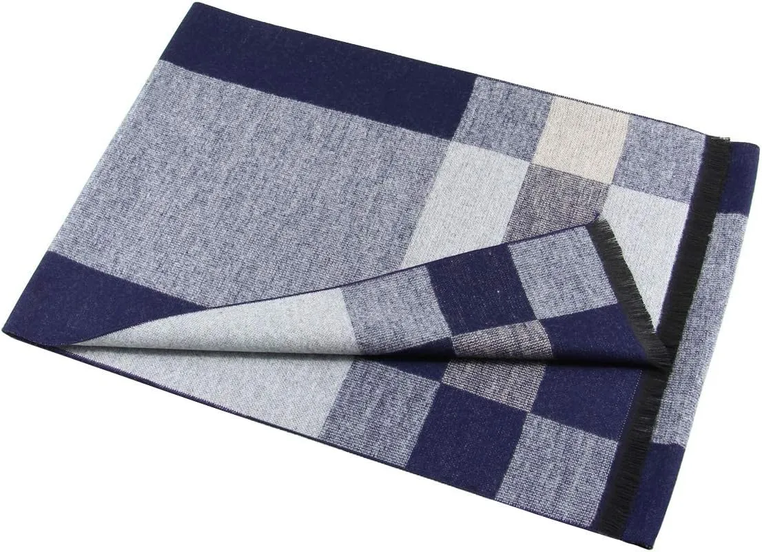 Men's Scarves Classic Arrival Winter Plaid Scarf Tassel Edge Soft Warm Scarf