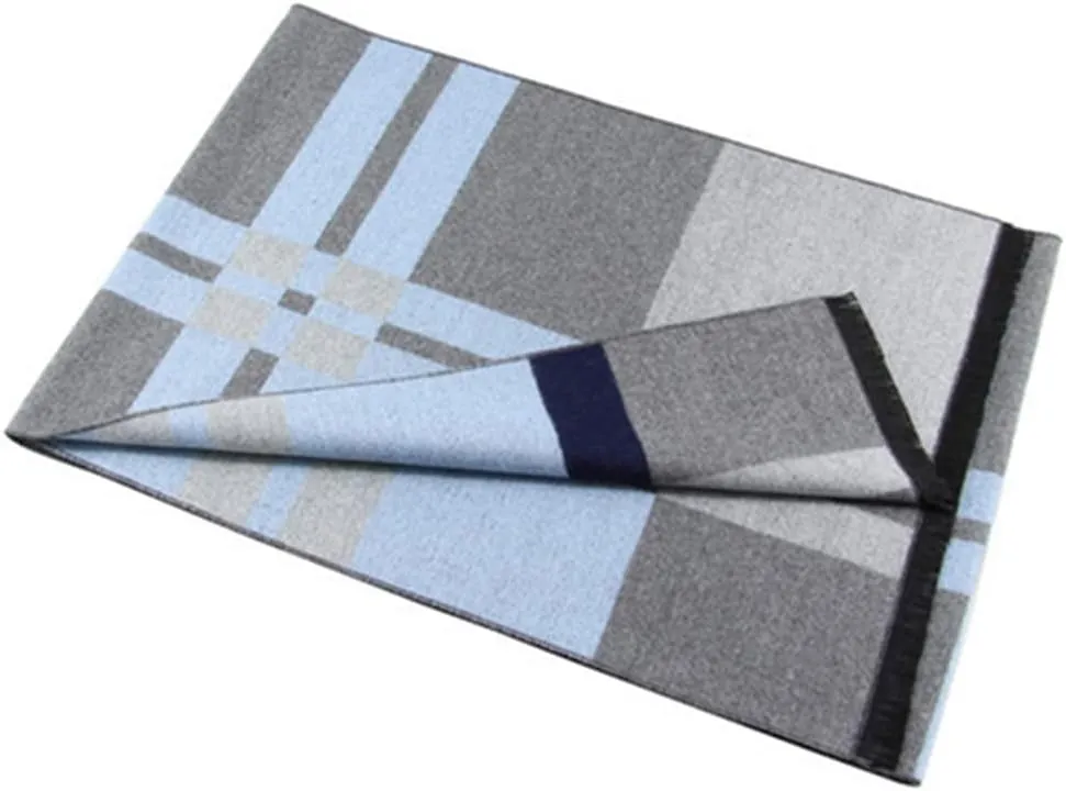 Men's Scarves Classic Arrival Winter Plaid Scarf Tassel Edge Soft Warm Scarf