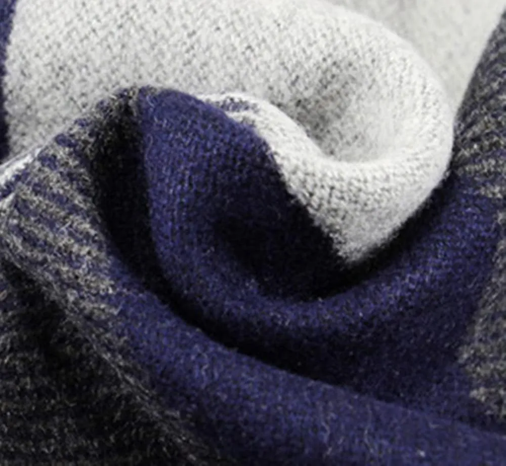 Men's Scarves Classic Arrival Winter Plaid Scarf Tassel Edge Soft Warm Scarf