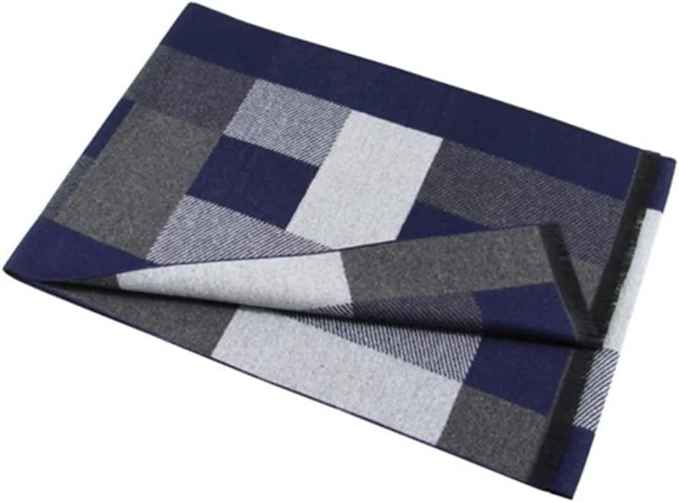 Men's Scarves Classic Arrival Winter Plaid Scarf Tassel Edge Soft Warm Scarf
