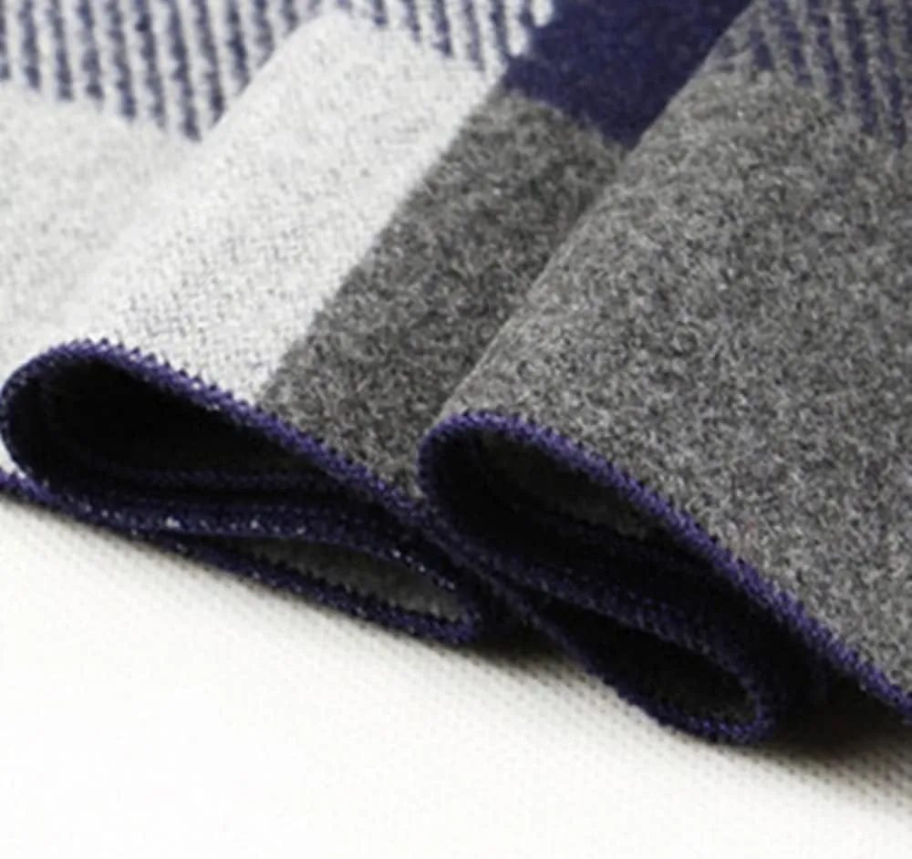 Men's Scarves Classic Arrival Winter Plaid Scarf Tassel Edge Soft Warm Scarf