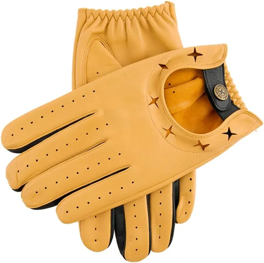 Mens The Suited Racer Griffin Two Colour Driving Gloves - Cork/Black - Extra Large