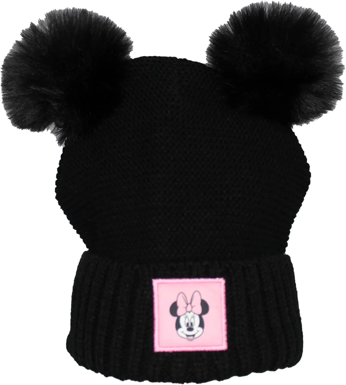 Minnie Mouse Big Kids Girls Knit Hat with Pom Pom Ears and Glove Set
