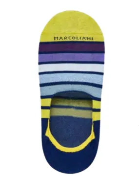 No Show Bellagio Stripe Socks | Sunrise Blue