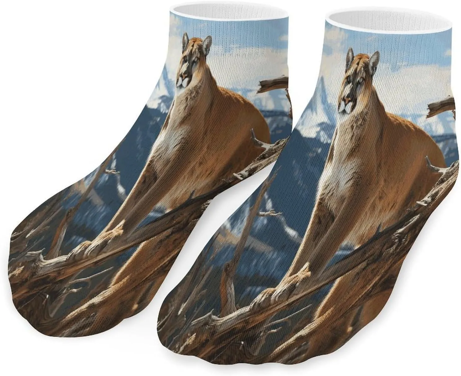 Panther Mountain Lion Socks Low Cut Ankle Short Sock Novelty Casual Invisible Liner Socks for Men Women