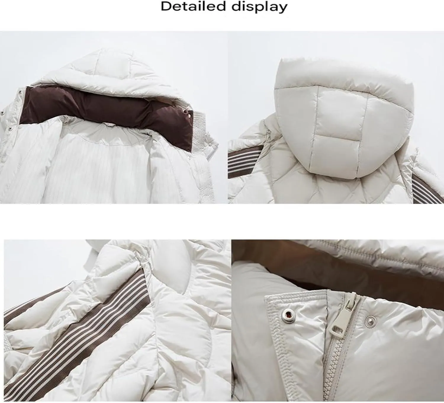 Puffer Jacket Insulated Down Coat Fashionable Outdoor Women's Long Hooded Jacket is Suitable for Various Occasions