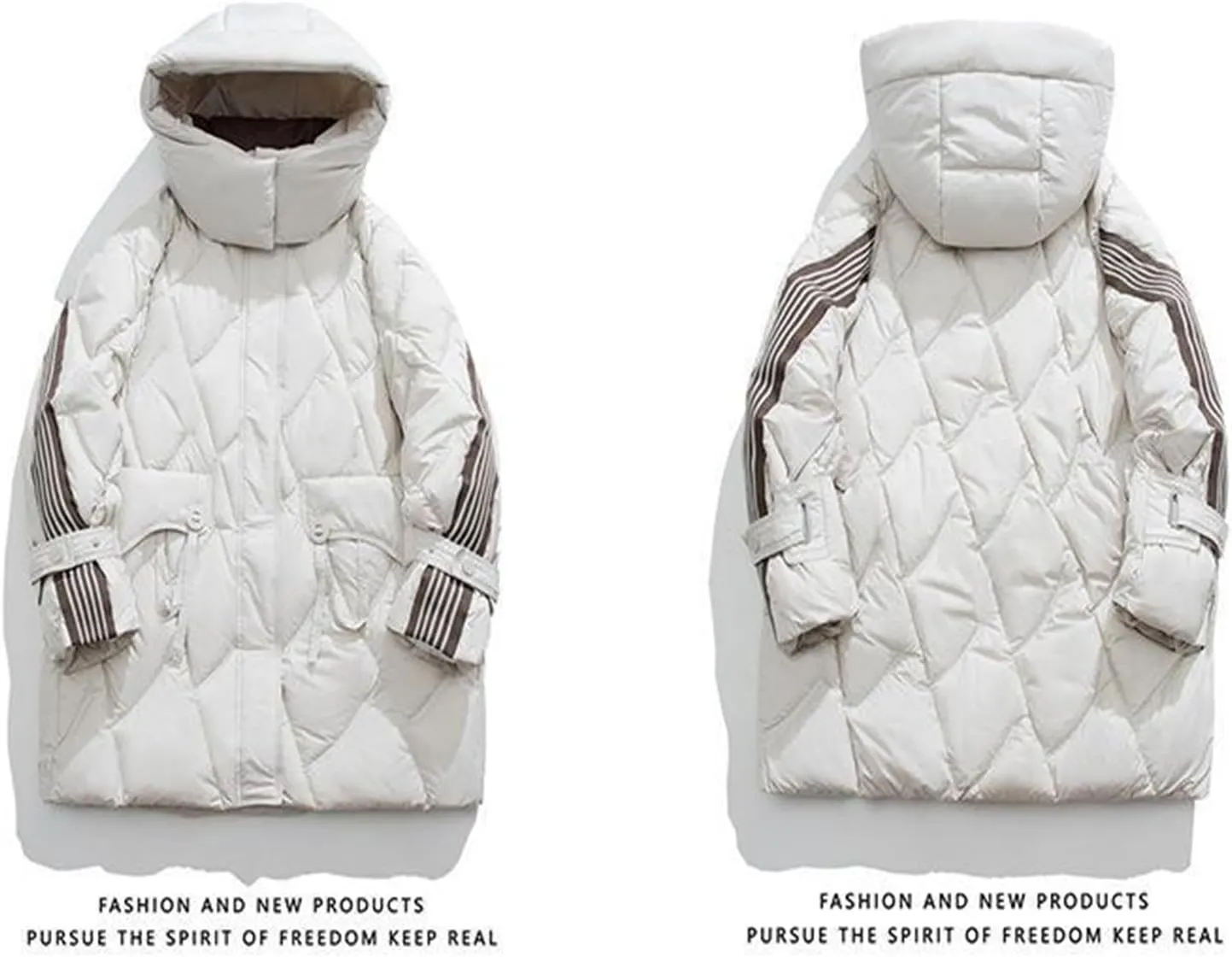 Puffer Jacket Insulated Down Coat Fashionable Outdoor Women's Long Hooded Jacket is Suitable for Various Occasions