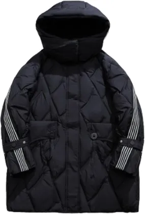 Puffer Jacket Insulated Down Coat Fashionable Outdoor Women's Long Hooded Jacket is Suitable for Various Occasions