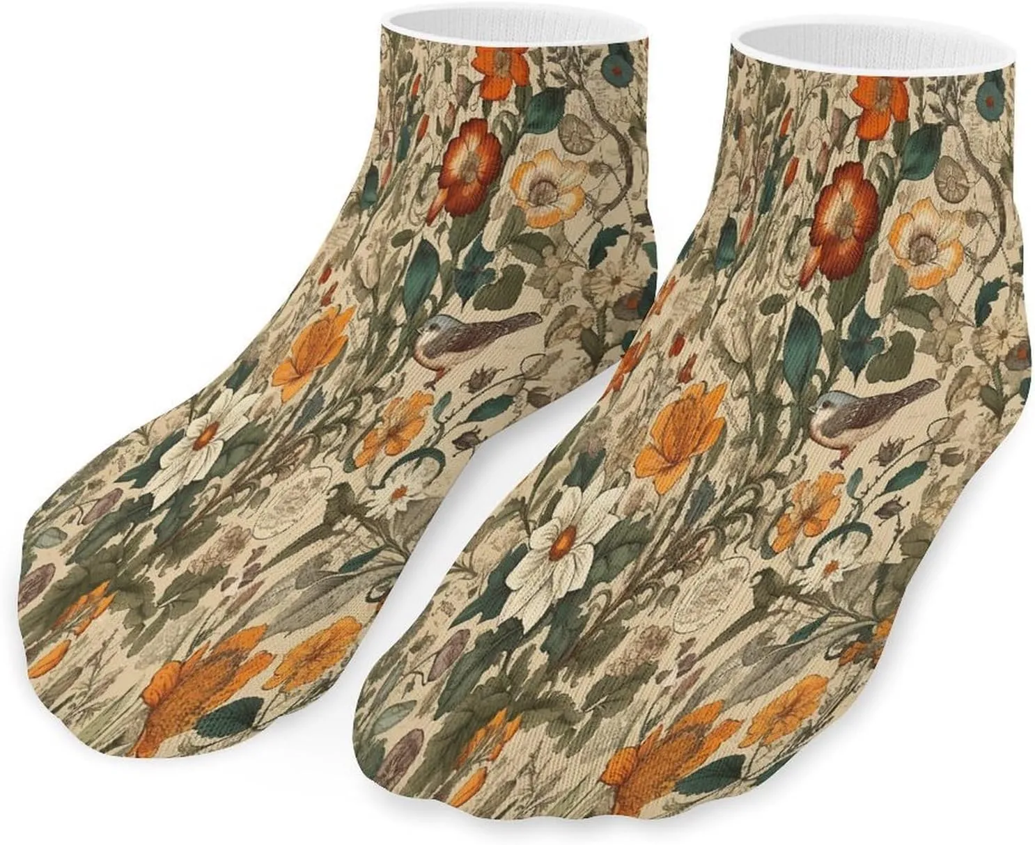 Retro Pattern Socks Low Cut Ankle Short Sock Novelty Casual Invisible Liner Socks for Men Women