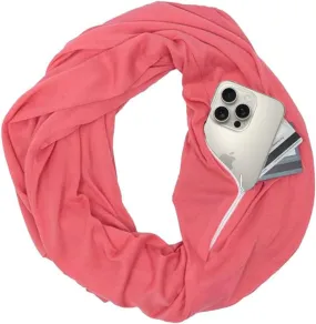 Solid Color Hidden Zipper Pocket Scarf - Fashion Scarf for Women - All Seasons