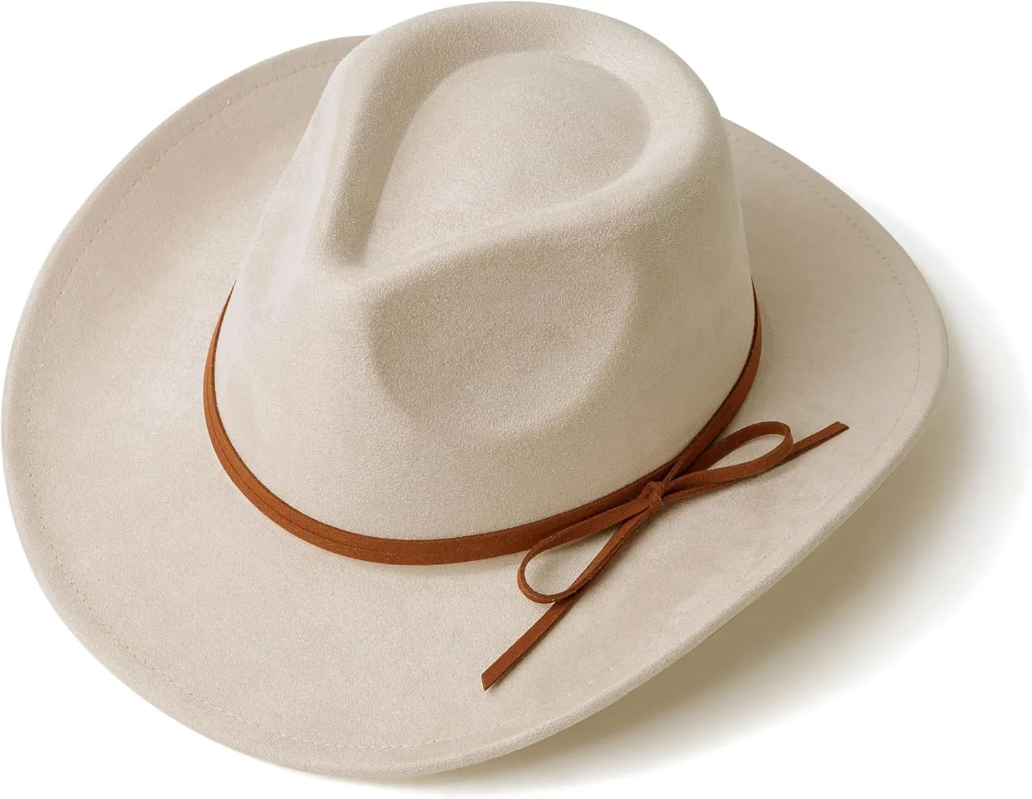Suede Cowboy Hat for Women and Men Classic Western Cowboy Hats with Wide Brim