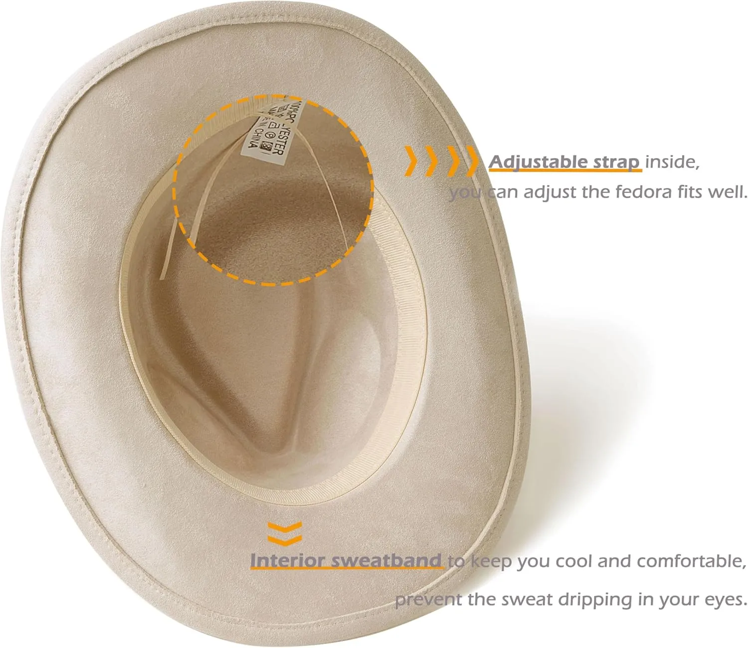 Suede Cowboy Hat for Women and Men Classic Western Cowboy Hats with Wide Brim